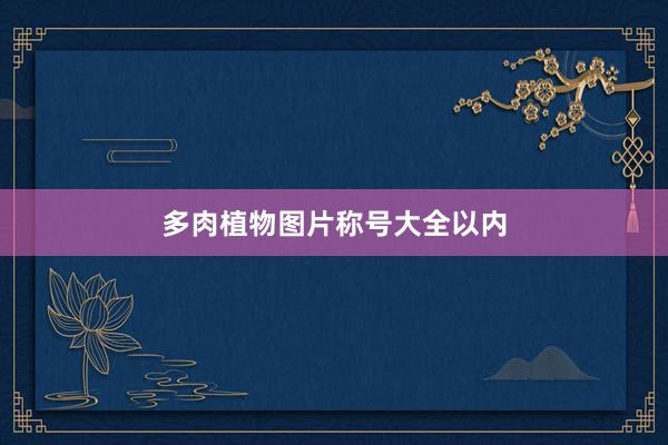 多肉植物图片称号大全以内